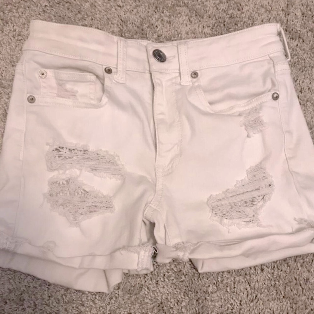 white jean shorts